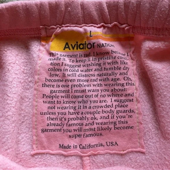 Aviator Nation Pink Five Stripe Sweatpants - Picture 8 of 9